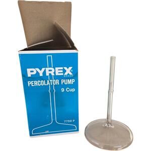 Vtg Pyrex 9 Cup Coffee Pot Percolator Replacement GLASS PUMP STEM Only Orig Box